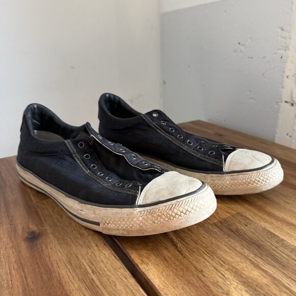 Converse John Varvatos Laceless Low Top Sneakers Mens 10.5 Us Black Slip On - Picture 2 of 16